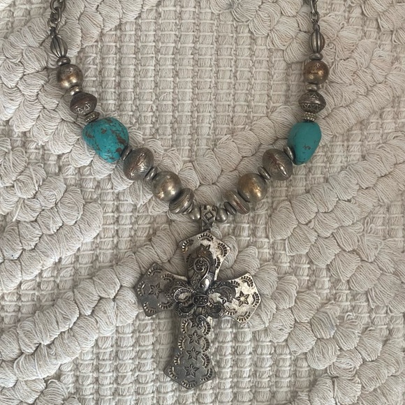 Turquoise Cross Necklace - Picture 2 of 12